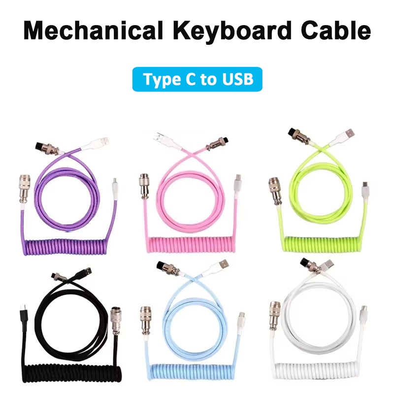Gaming Keyboard Types - Mechanical Keyboard Coiled Cable Aviator Cable