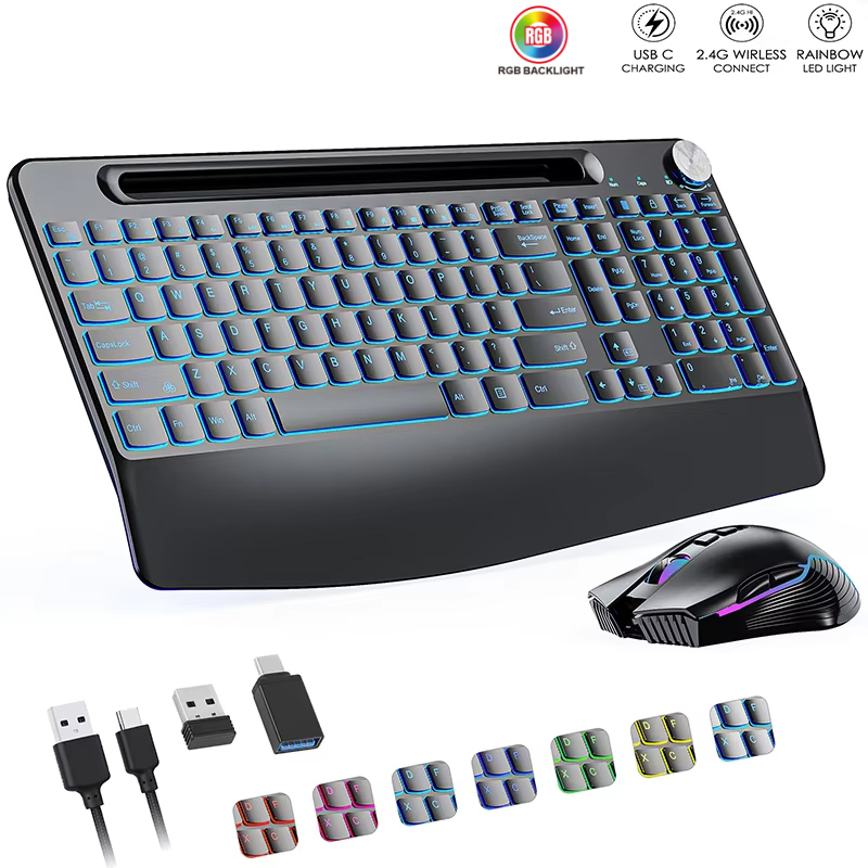 Gaming Keyboard Types - 2.4G&Type-C Wireless Keyboard Mouse Combo with
