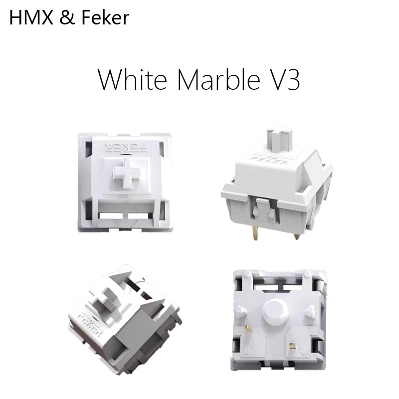 Gaming Keyboard Bluetooth - HMX Feker White Marble V3 Hot