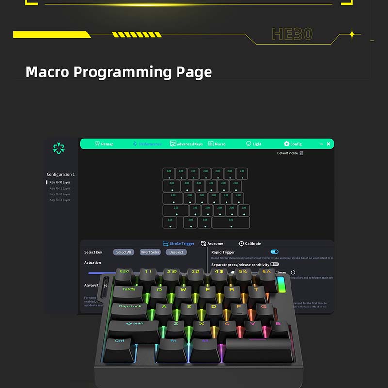 HE30 Mechanical Gaming Keyboar - Gaming Keyboard Magnetic Switches ulasan dan harga