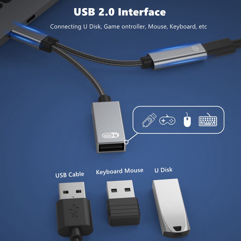 Audio 1 to 2  Type-C to USB OT - Gaming Keyboard Types ulasan dan harga