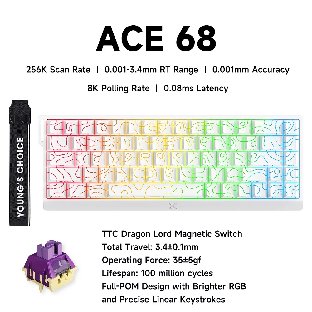 MCHOSE ACE 68 Magnetic Switch  - Gaming Keyboard Hall Effect Switches ulasan dan harga