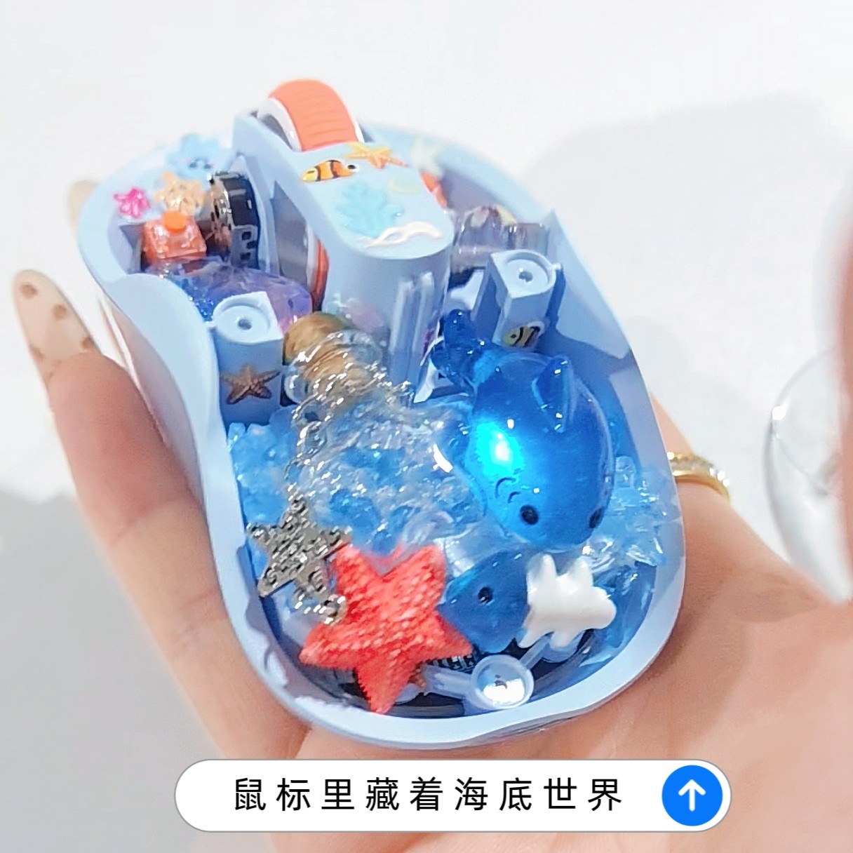 Whale/Starfish Handmade Transp - Gaming Keyboard Bluetooth ulasan dan harga
